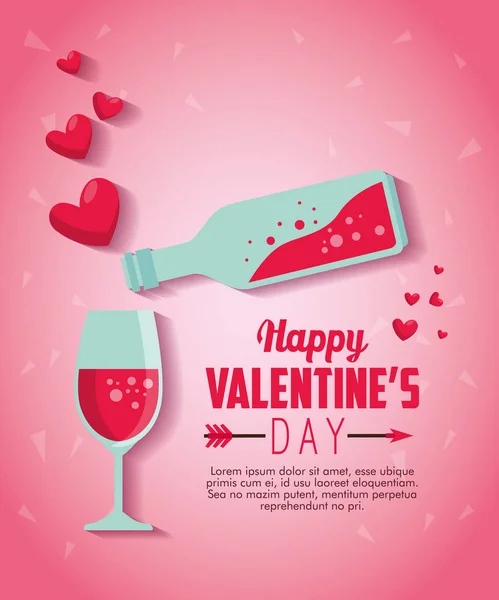 Potion love glas te vieren dag van de Valentijnskaart — Stockvector