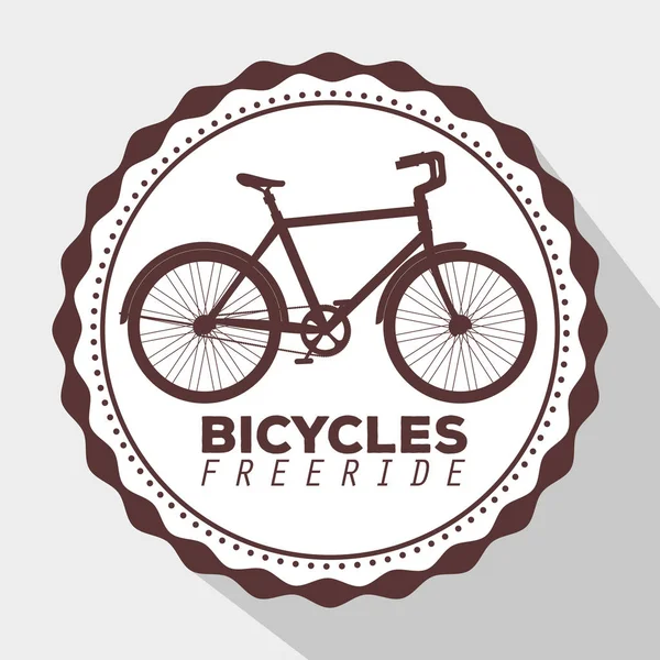 Emblema della bicicletta stile di vita veicolo di trasporto da guidare — Vettoriale Stock