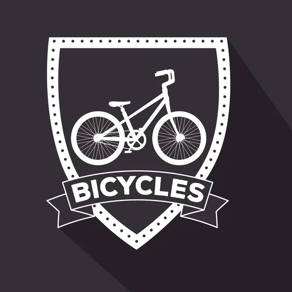 Emblem of bicycle design transport vehicle — Stock Vector