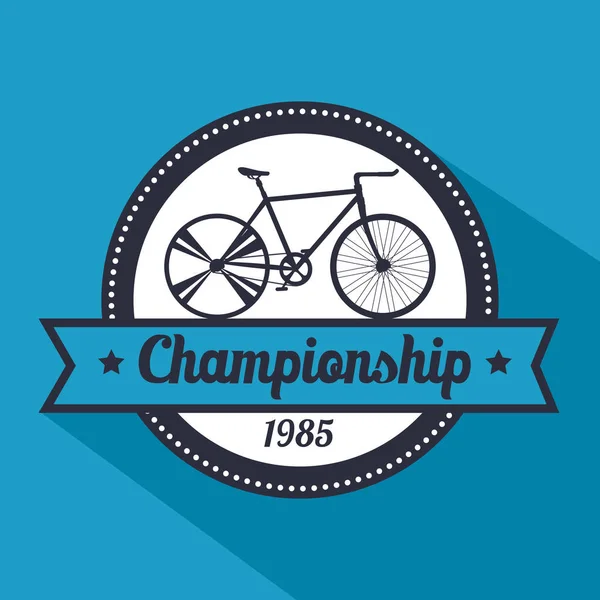 Emblema de bicicleta campeonato transporte deporte — Archivo Imágenes Vectoriales