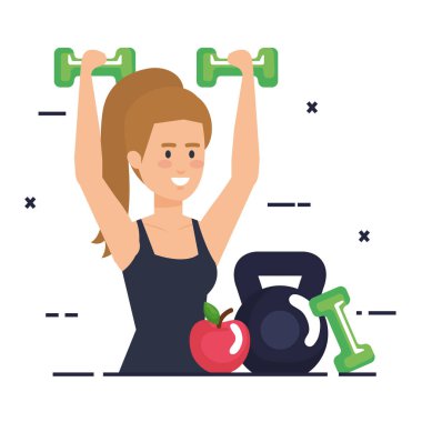 Güçlü kadın kaldırma ağırlık