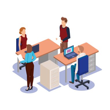 iş adamları iş yeri vektör çizim tasarım