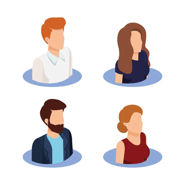 Персонажи аватаров группы деловых людей — стоковый вектор
