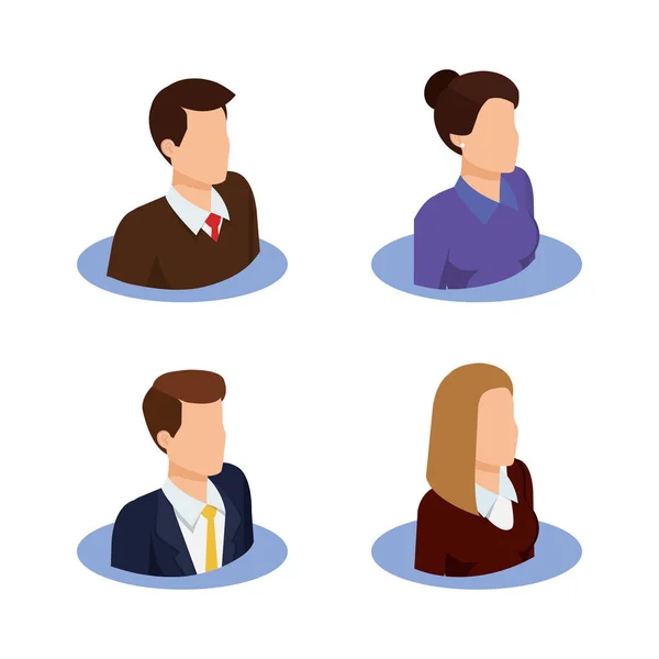 Gruppo di uomini d'affari avatar personaggi — Vettoriale Stock