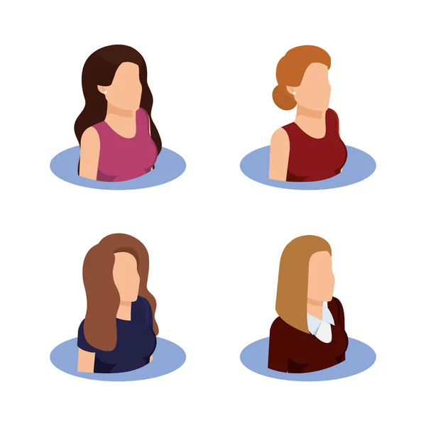 Groupe de femmes d'affaires avatars personnages — Image vectorielle