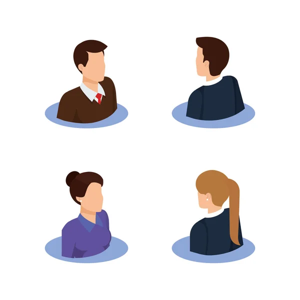 Företag personer avatarer teckengrupp — Stock vektor