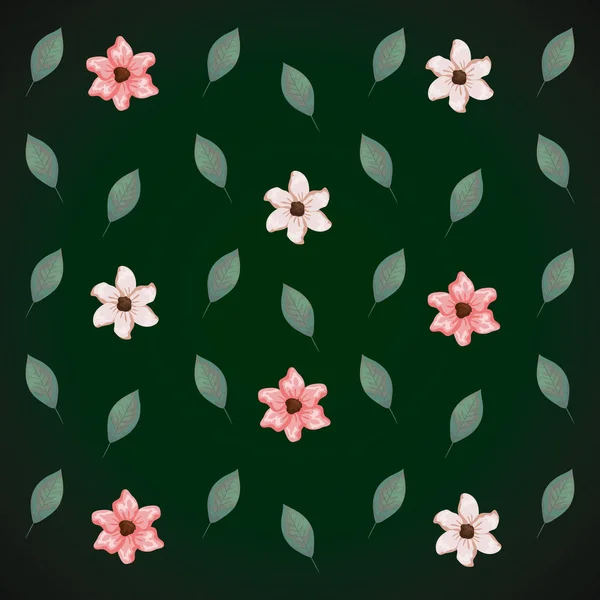 Beautiful flowers pattern background — Stock Vector