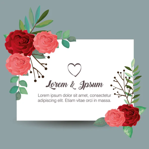 Tarjeta con hermoso rosal — Vector de stock