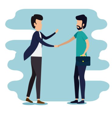 Erkekler iş ekip çalışması bilgi ile evrak çantası