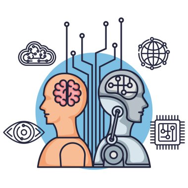 Robot profili yapay zeka simgeleri