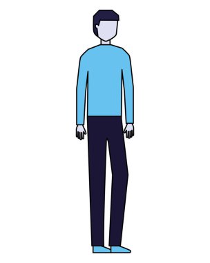 adam karakter ayakta beyaz arka plan üzerinde