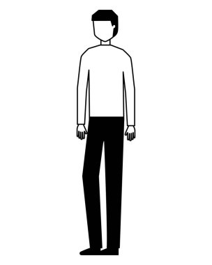 adam karakter ayakta beyaz arka plan üzerinde