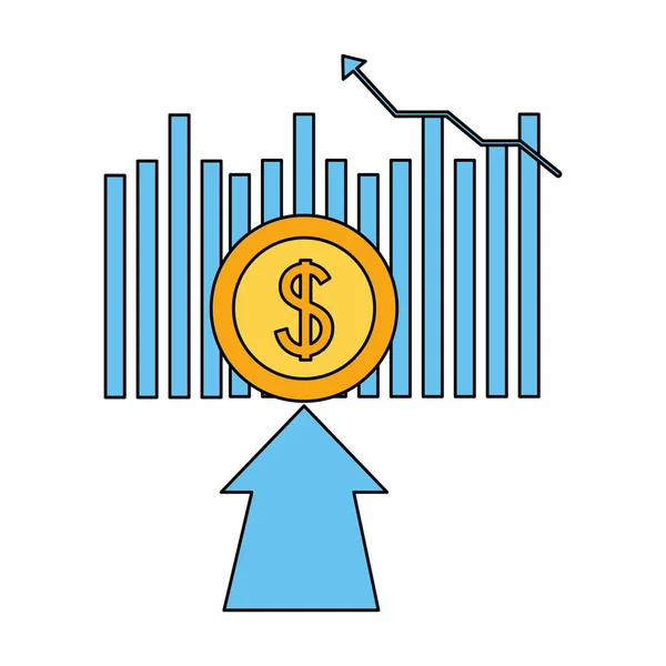 Negocio flecha financiera moneda dinero — Vector de stock