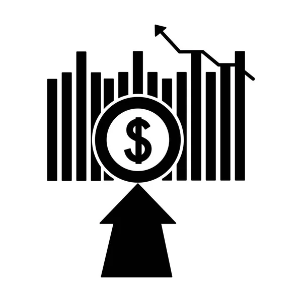 Üzleti pénzügyi nyíl érme pénzt — Stock Vector