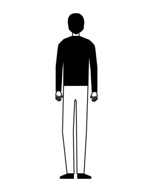 adam karakter ayakta beyaz arka plan üzerinde