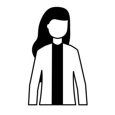 Beyaz arka plan üzerinde kadın karakter