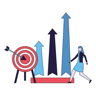 iş kadın hedef grafik okları