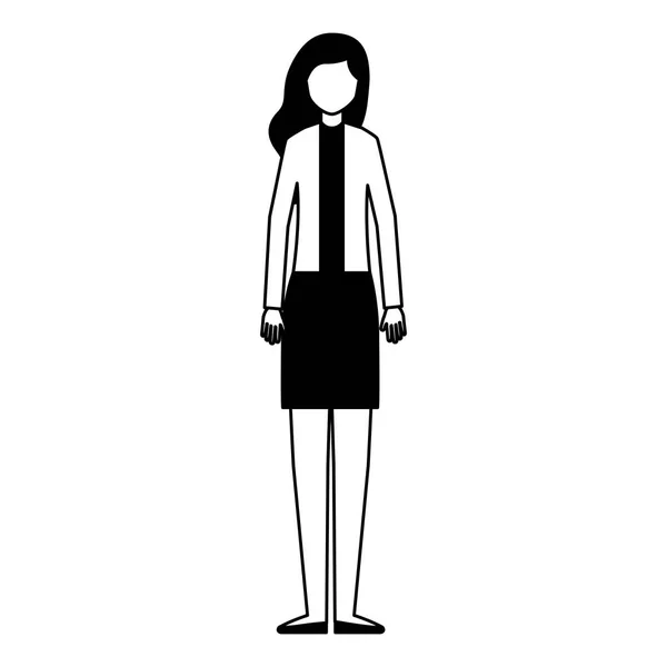 Personaje de mujer sobre fondo blanco — Vector de stock