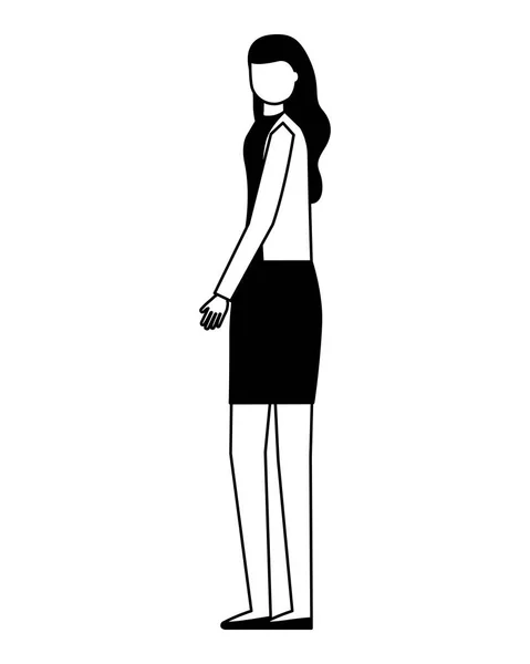 Personaje de mujer sobre fondo blanco — Vector de stock