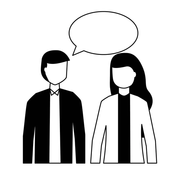 Man and woman talking speech bubble — Stock Vector