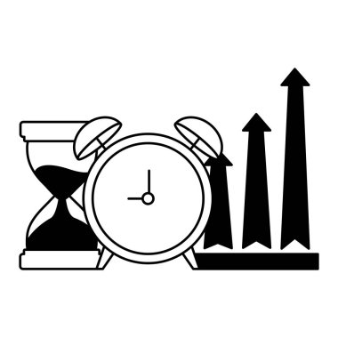 iş çalar saat kum saati ve yukarı okları