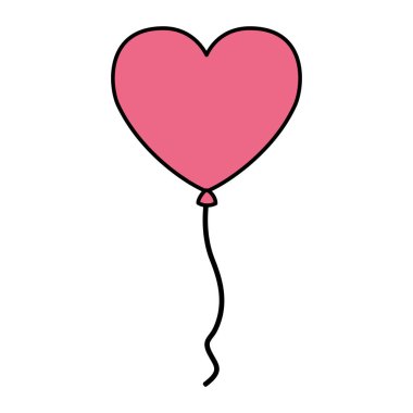 balon şeklinde Kalp Sevgililer günü vektör çizim