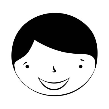 Beyaz arka plan üzerinde gülümseyen yüz çocuk