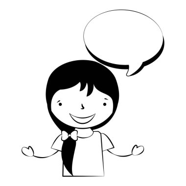 mutlu kız ile konuşma balonu