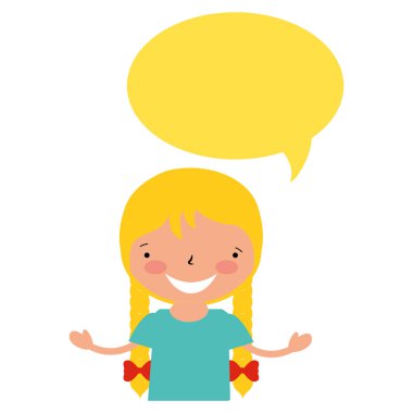 mutlu kız ile konuşma balonu