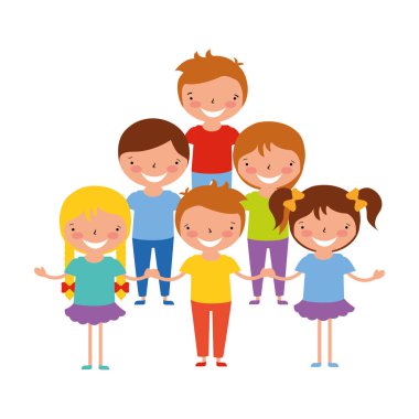 Çocuklar grup gülümseyen
