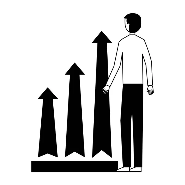 商人图表箭头增长 — 图库矢量图片