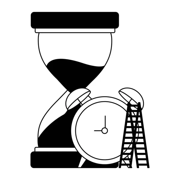 Reloj de arena de negocios y escaleras — Archivo Imágenes Vectoriales