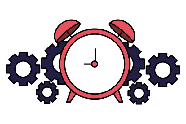 Ρολόι ξυπνητήρι επαγγελματίες και γρανάζια — Διανυσματικό Αρχείο