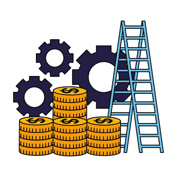 business money coins success stairs