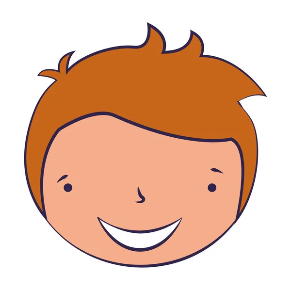 Smiling face boy on white background — Stock Vector