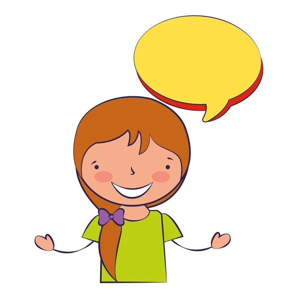 Happy girl with speech bubble — Stock Vector