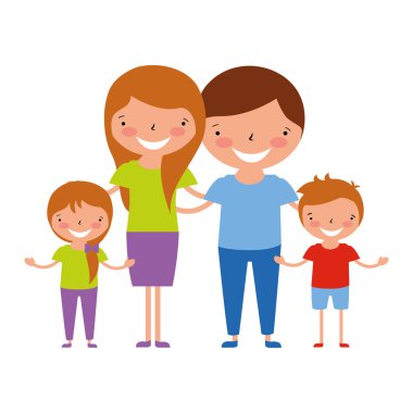 Aile karakter karikatür