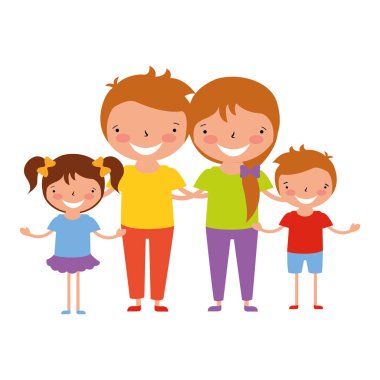 Aile karakter karikatür