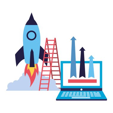 iş dizüstü roket merdiven okları