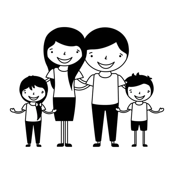 家庭人物卡通 — 图库矢量图片