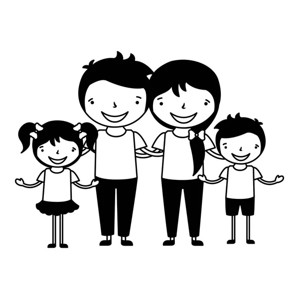 Familie tekens cartoon — Stockvector