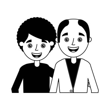 yaşlı çift karakter beyaz arka plan kucaklamak