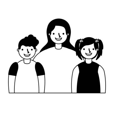 Anne ile oğlu ve kızı