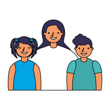 Anne ile oğlu ve kızı