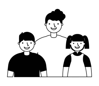 Baba ile oğlu ve kızı