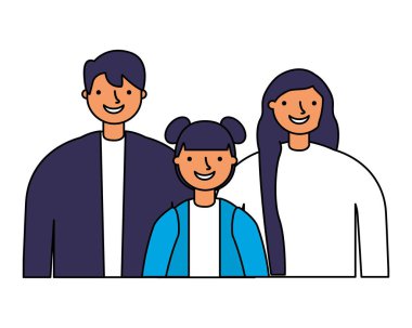 Anne ve kızı portre baba