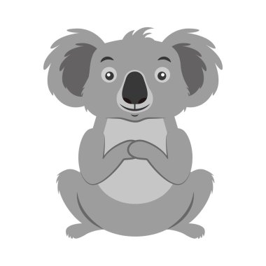 Beyaz arka plan vektör çizim üzerinde koala Avustralya faunası