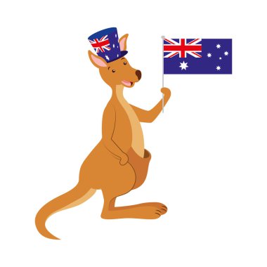 Kanguru şapka Avustralya bayrağı kutlama ile