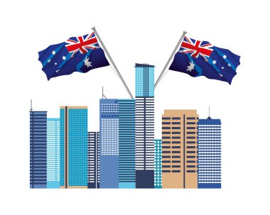 bayraklar nation ile Avustralya şehir