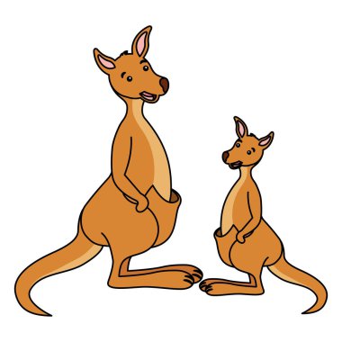 Kangarro ve bebek Avustralya yaban hayatı